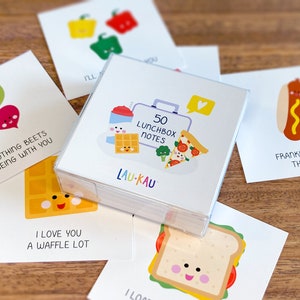 Notas para loncheras de amantes de la comida / Tarjetas para loncheras / Tarjetas de aliento / Tarjetas motivacionales / Tarjetas de amabilidad / Tarjetas para amantes de la comida / Notas para loncheras