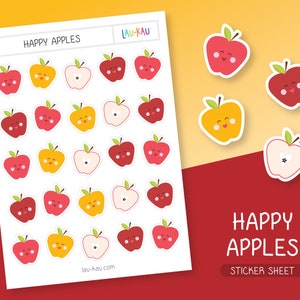Apples Sticker Sheet | Apple Stickers | Apples Stickers | Fall Stickers | Fall Stickers | Glossy Stickers | Fall | Apples | Autumn Stickers