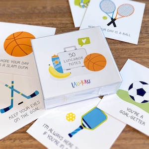 Sport Lunchbox Notizen | Lunchbox Karten | Ermutigungskarten | Motivierende Karten | Freundlichkeits-Karten | Sport Lunchbox Karten | Sport Hinweise