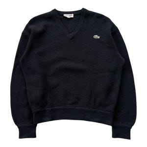 Vintage 90s Chemise Lacoste Black Sweatshirts Medium La Chemise Lacoste Embroidery Logo Jumper Lacoste Sportswear V-neck Knitwear Size M
