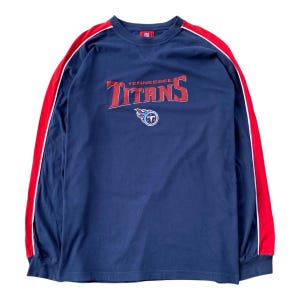 Vintage Tennessee Titans NFL Long-Sleeve Blue Shirt XXLarge Tennessee Titans Embroidered T-shirt Titans American Football Tee Size XXL