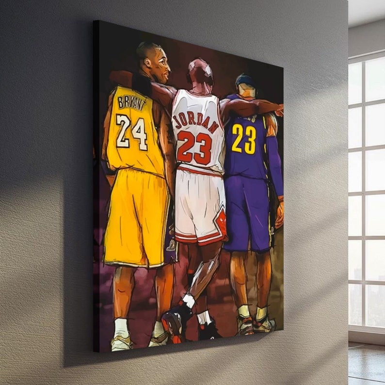 NBA Legends Michael Jordan Lebron James & Kobe Bryant Etsy