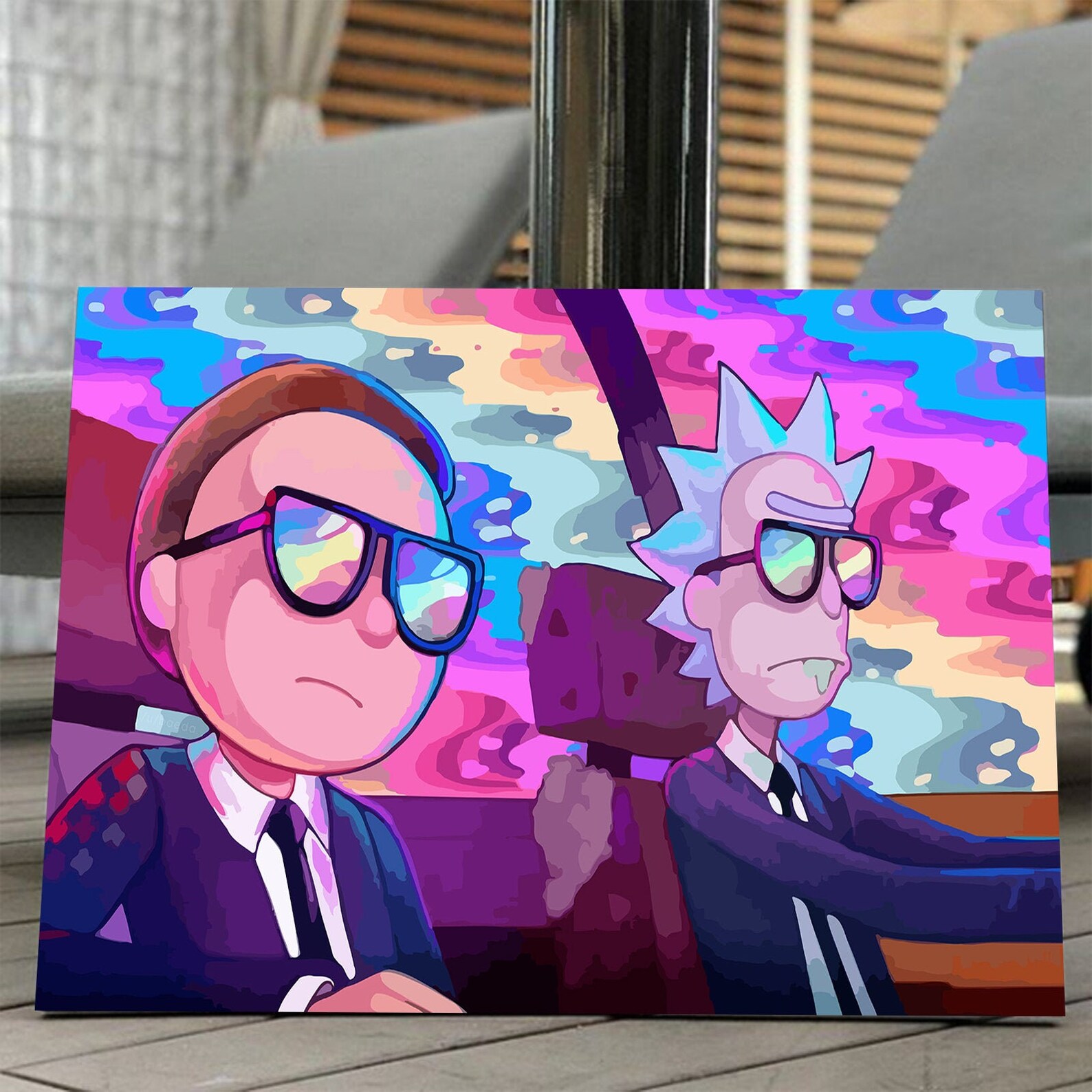 LSD Rick y Morty Premium Canvas Set FRAMED Print Wall Art Etsy