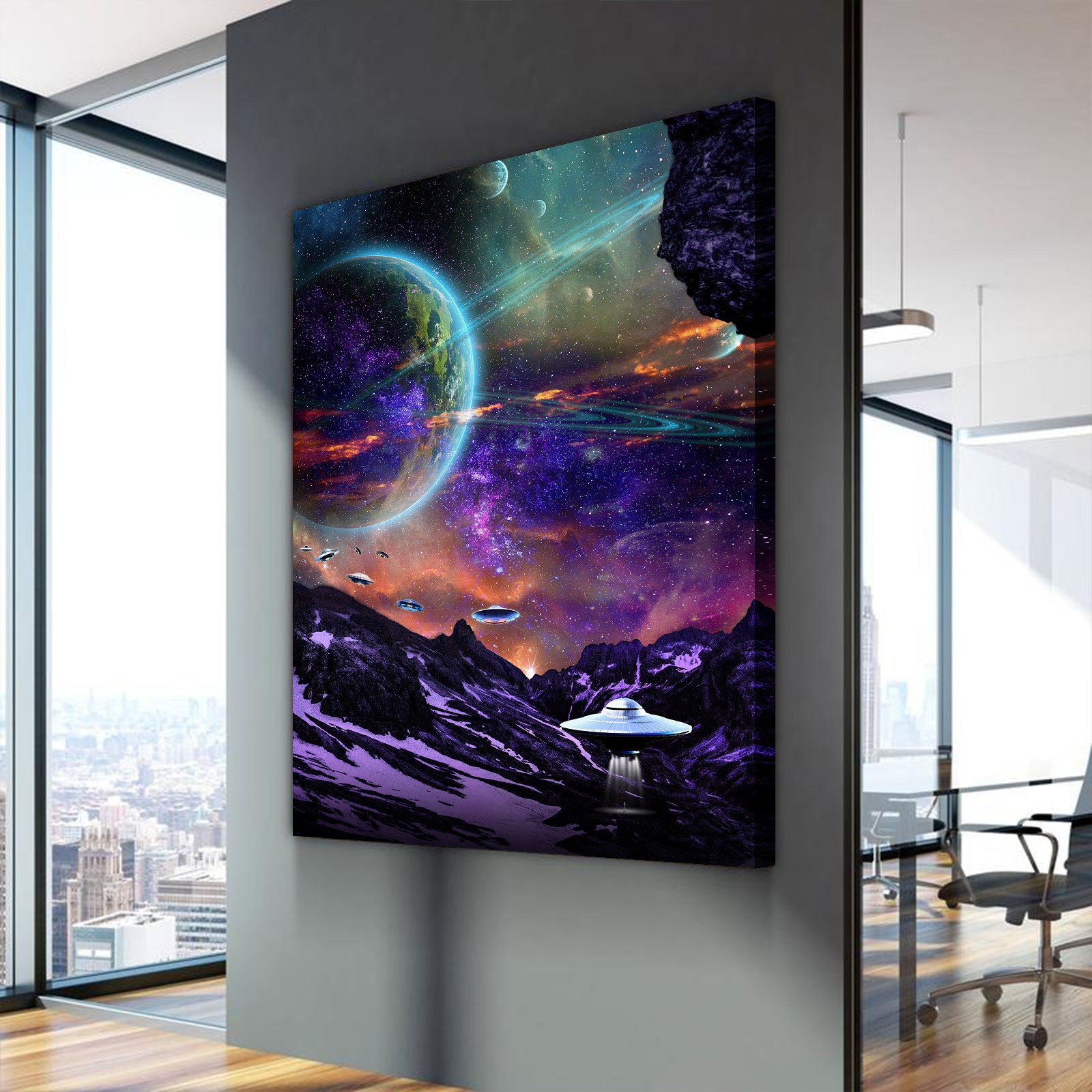 Raum Galaxy gerahmt Leinwand Set Planeten Druck Wandkunst | Etsy