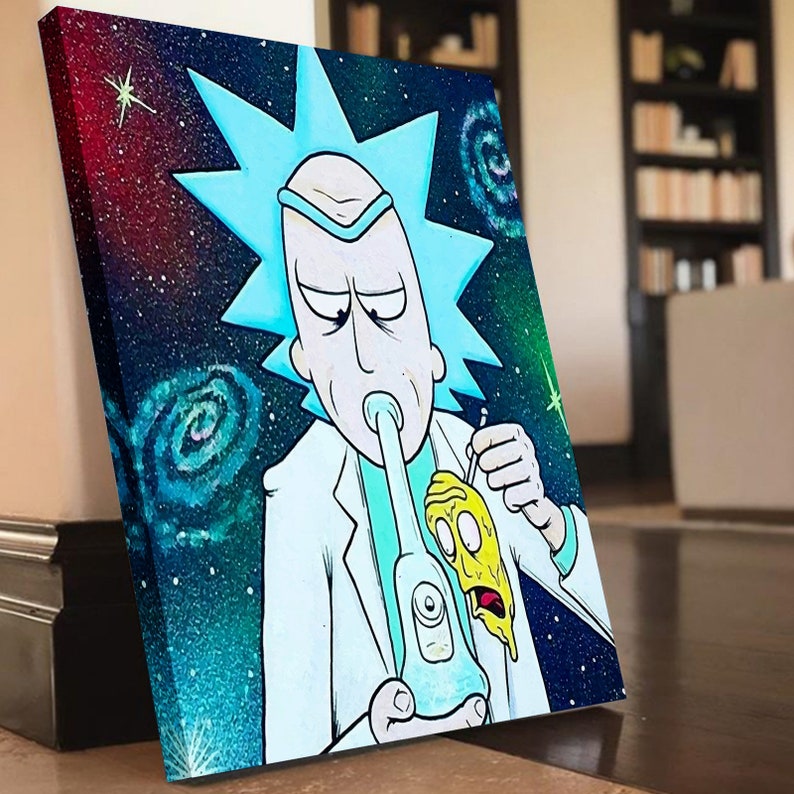 Rick And Morty Cannabis Premium Canvas Set Psychedelic ...