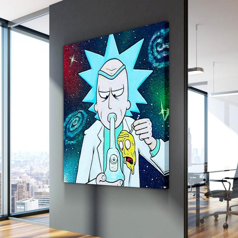 Rick And Morty Cannabis Premium Canvas Set Psychedelic Weed | Etsy