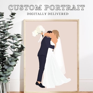 Custom Personalised Portrait Illustrations | Faceless Portrait | Wedding Portrait | Photo into Art | Gifts for Her | Valentines Day Gifts