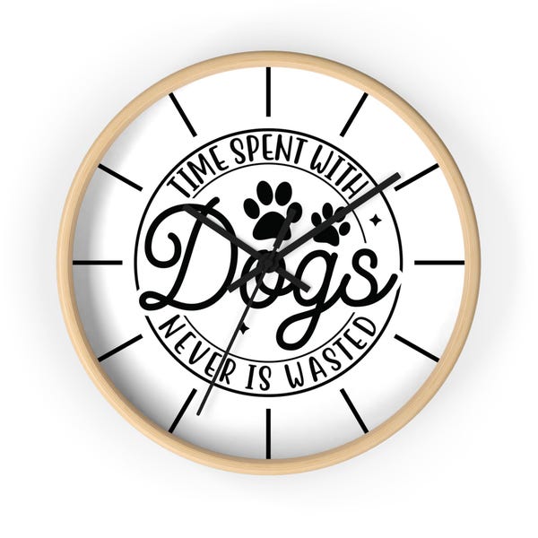 Dog Lovers Wall Clock: Vibrant Home Decor, Pet-Themed Gift