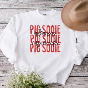 Pig Sooie Sweatshirt, Arkansas Razorbacks, Go Hogs, white or grey sweater, woo pig sooie, Arkansas, Razorbacks, Football, SEC