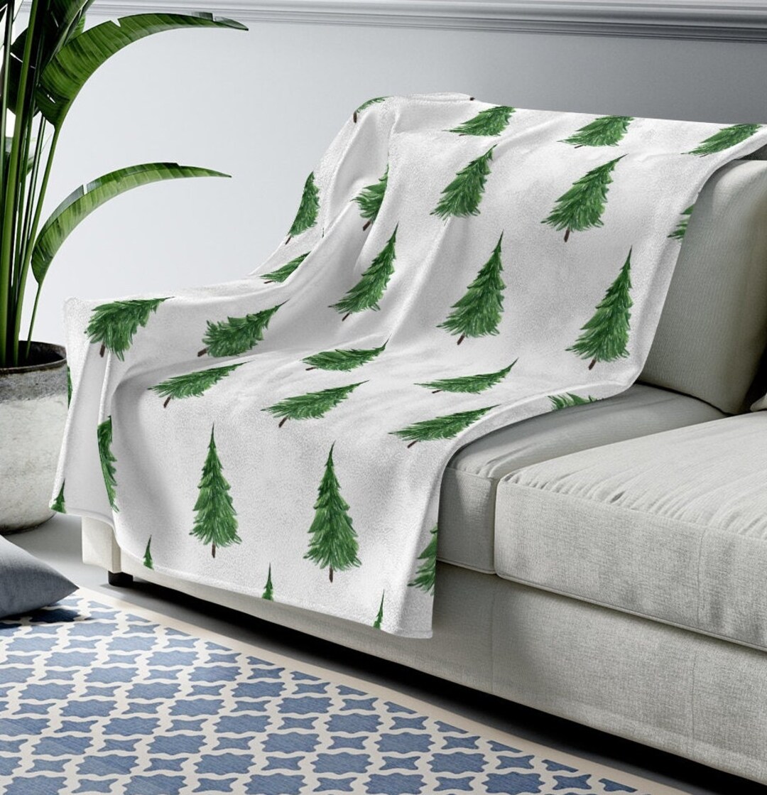 Christmas Tree Plush Blanket, Tree Blanket, Holiday Blanket, Gifts for Home, Tree Throw Blanket