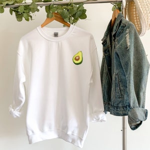 Avocado Crewneck Sweatshirt, Süßes Sweatshirt, Geschenke für Avocadoliebhaber, Avocadoholic, Frucht Sweatshirt, Süße Avocado, einfache Avocado