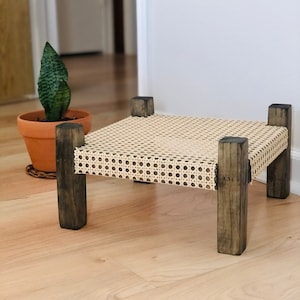 Mid-Century Modern  Cane Webbing Plant Stand • Handmade • Customizable • BUILT TO ORDER