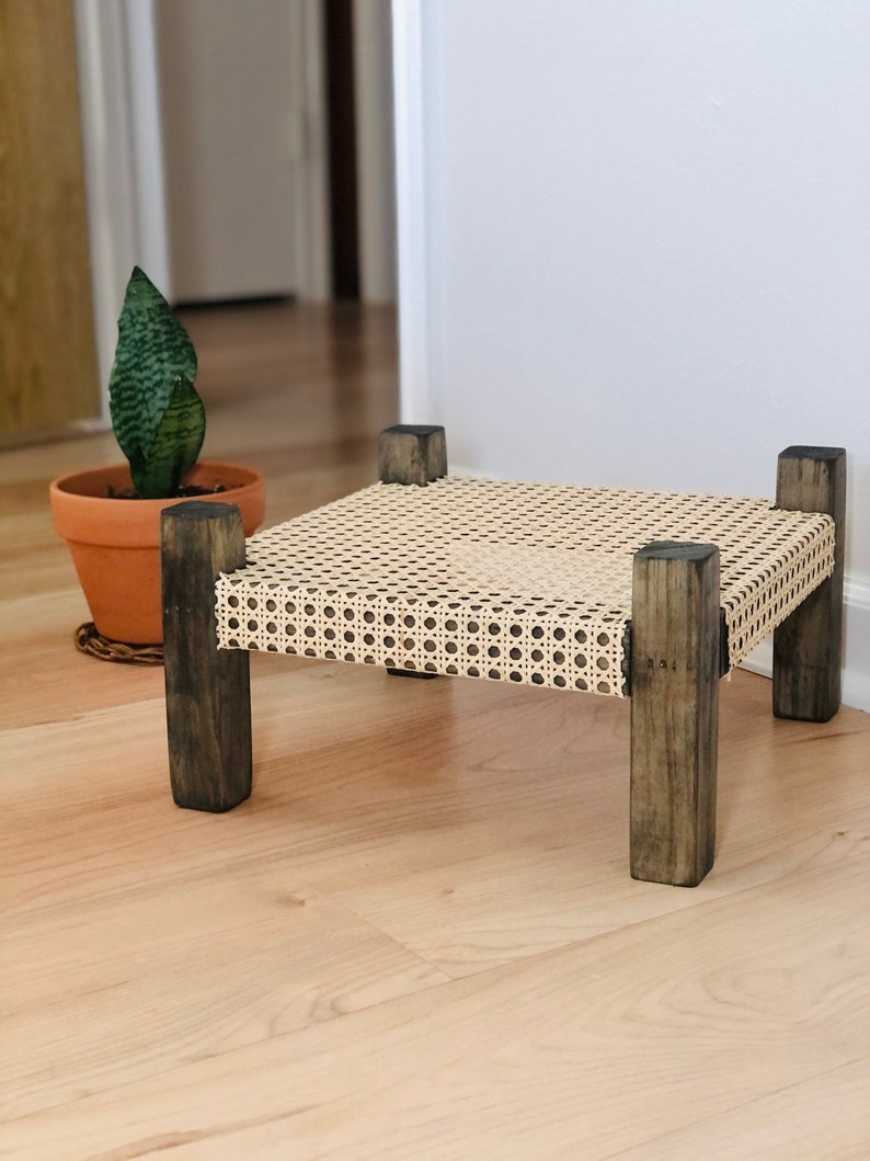 Midcentury Modern Style Indoor Plant Stand With Cane bing Etsy