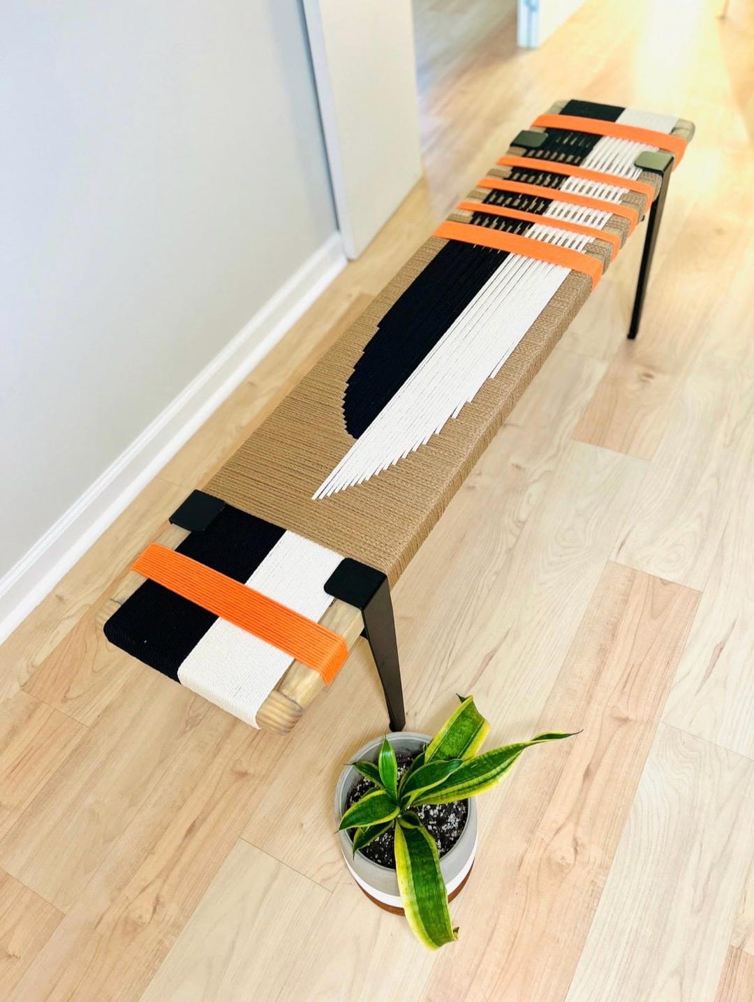 Modern Style Bench READY TO SHIP • Mid-century Modern Style Bench • Mudroom / Entryway ...
