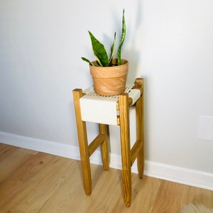 Mid-Century Modern Style Woven Indoor Plant Stand Handmade Customizable BUILT TO ORDER image 3