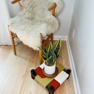 Mid-Century Modern Style Woven Indoor Plant Stand Handmade Customizable BUILT TO ORDER image 6