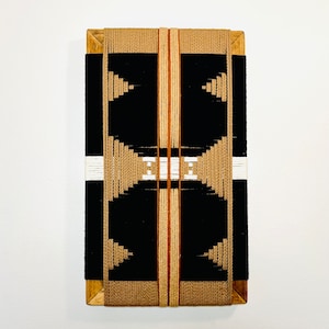 Mid-Century Modern Style Woven Wall Art • Handmade Fiber Art •  Minimal Wall Hanging • Framed Wall Tapestry