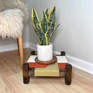 Mid-Century Modern Style Woven Indoor Plant Stand Handmade Customizable BUILT TO ORDER image 7