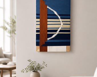 Mid-Century Modern Woven Wall Art • Handmade Fiber Tapestry