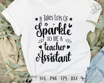 Teacher Assistant Sparkle SVG: Teacher Appreciation Design (Digital Download)