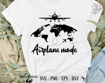 SVG Modo avión: Diseño de camiseta para vacaciones familiares (descarga digital)