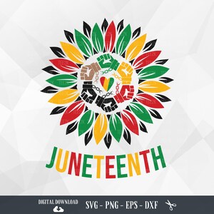 Girasole Juneteenth SVG, Storia dei neri, Orgoglio afroamericano, Libertà degli antenati neri, Giorno della memoria, File per Cricut, PNG, Download digitale
