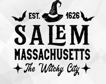 Salem Massachusetts SVG: Witchy Halloween Cricut File (Digital Download)