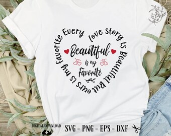Love Story SVG: Valentine's Day Wedding Heart Decal (Digital Download)