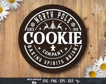 North Pole Cookie Company SVG: Christmas Bakery Sign (Digital Download)