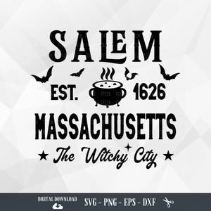 Salem Massachusetts Halloween SVG: Witchy Cricut File (Digital Download)