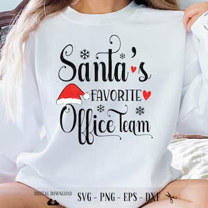 SVG del equipo de oficina favorito de Santa: Diseño de camiseta navideña (Descarga digital)
