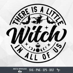 Little Witch SVG: Halloween Witchcraft PNG, Cricut Cut Files (Digital Download)