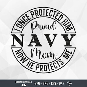 Mamá orgullosa de la Marina SVG: Diseño militar patriótico (descarga digital)