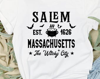 Salem Massachusetts Halloween SVG: Witchy Cricut File (pobranie cyfrowe)