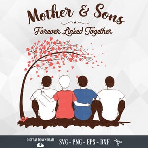 Mutter und Sohn für immer miteinander SVG, Muttertag, Mutter und Sohn, Mama Leben, Mama Spruch, Mama Geschenk, Dateien für Cricut, PNG, digitaler Download