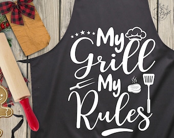 My Grill My Rules SVG: Funny BBQ Quote, Cricut Files (Digital Download)