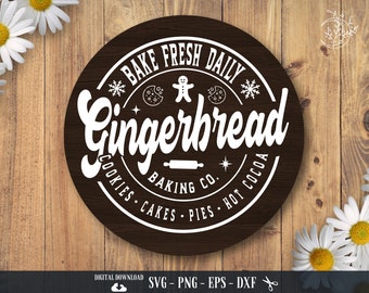 Gingerbread Baking Co. SVG: Christmas Farmhouse Sign (Digital Download)