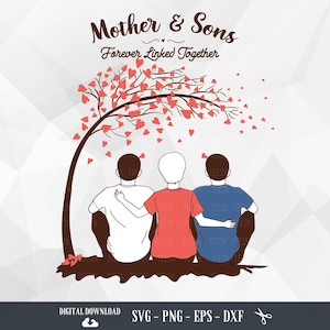Mutter und Sohn für immer miteinander SVG, Muttertag, Mutter und Sohn, Mama Leben, Mama Spruch, Mama Geschenk, Dateien für Cricut, PNG, digitaler Download