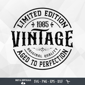 40th Birthday SVG: Vintage 1985 Design (Digital Download)