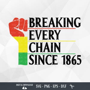 Juneteenth SVG: Breaking Every Chain Since 1865 (Digital Download)