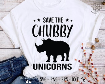 Salva a los unicornios regordetes SVG, Rhino DXF, PNG (Descarga digital)