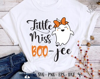 Little Miss Bootiful Ghost SVG: Girl Halloween Design (Digital Download)