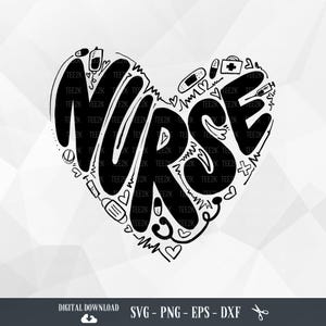 Nurse Heart SVG Bundle: Stethoscope, Nurse Life Quotes (Digital Download)