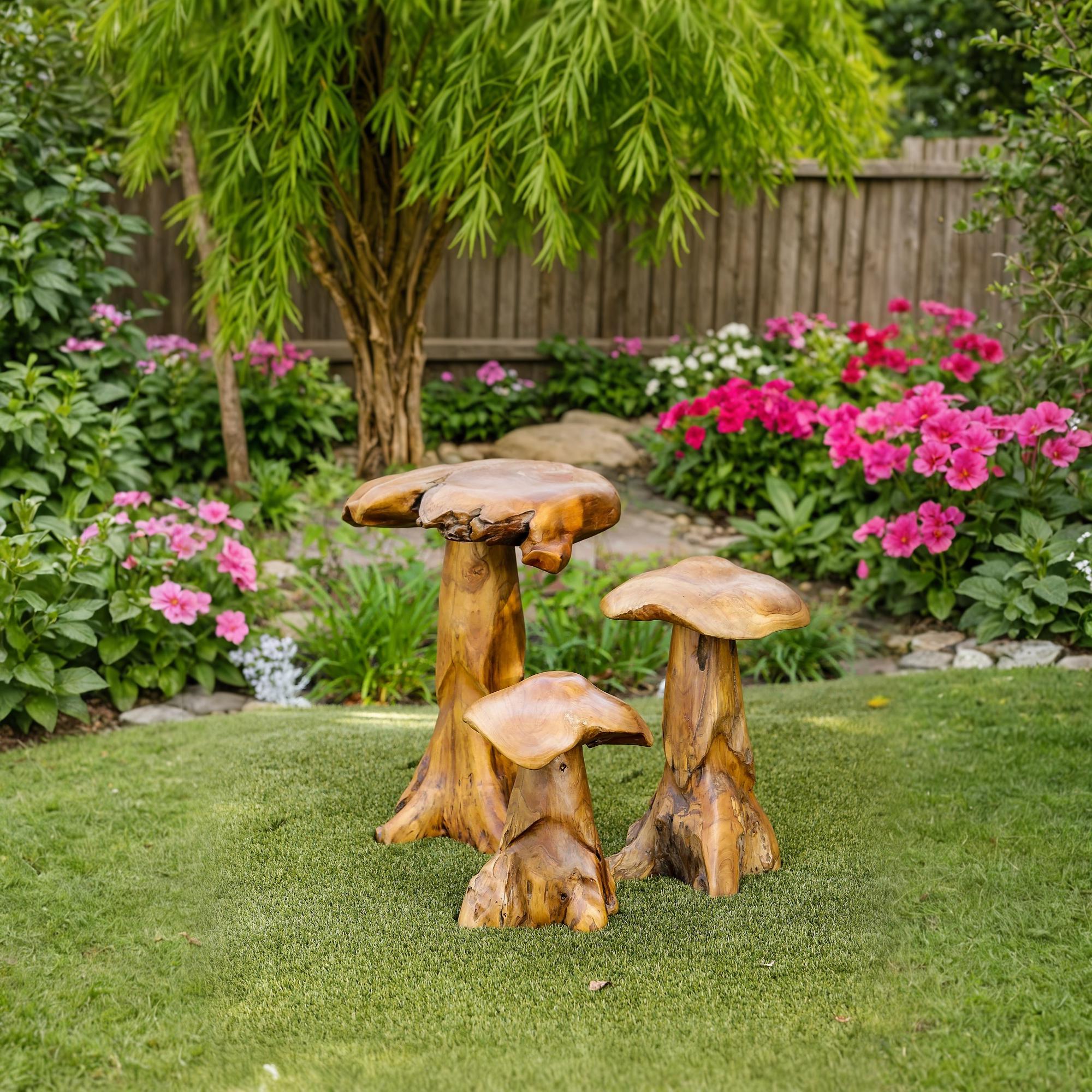 Garden Stool Wooden Mushroom Stool Mushroom Chair Mushroom Garden