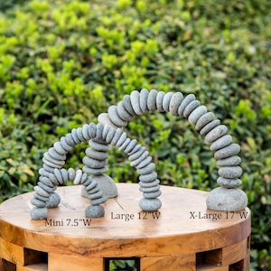 4 Sizes Large up to 21&quot; Zen Stone Bridge Sculpture, Rock Arch, Cairn Sculpture, Balanced Stone Art, Meditation Space, Garden Decor, Yard Art