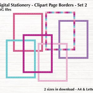 Building Blocks and Building Bricks Page Frame Borders - A4 & LTR Page sizes - Set 2 - PNG, Digital Collage, Instant Download Inactive