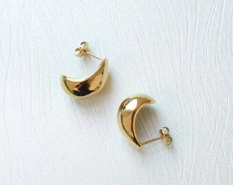 TEARDROP Mini • Bold Chunky Two Size Teardrop Stainless Earrings • 18K Gold, Silver Surgical Stainless Waterproof Earrings