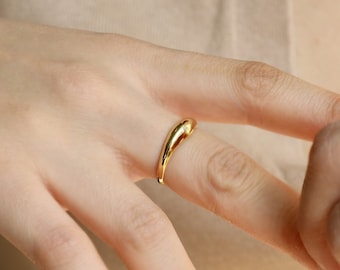 Slim Curve Dome Open Ring • Irregular Curve Ring