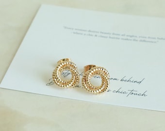 KNOT Sophisticated Stud Earrings • Twisted Textured Earrings for Minimalist