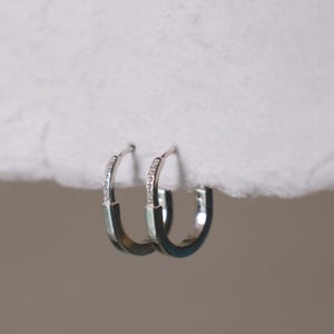 Padlock Earrings with Pave Diamond CZ • Elegant Pave Earrings • Luxury Silver Huggies